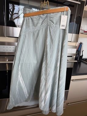 Vince Light Blue Metallic Maxi Skirt